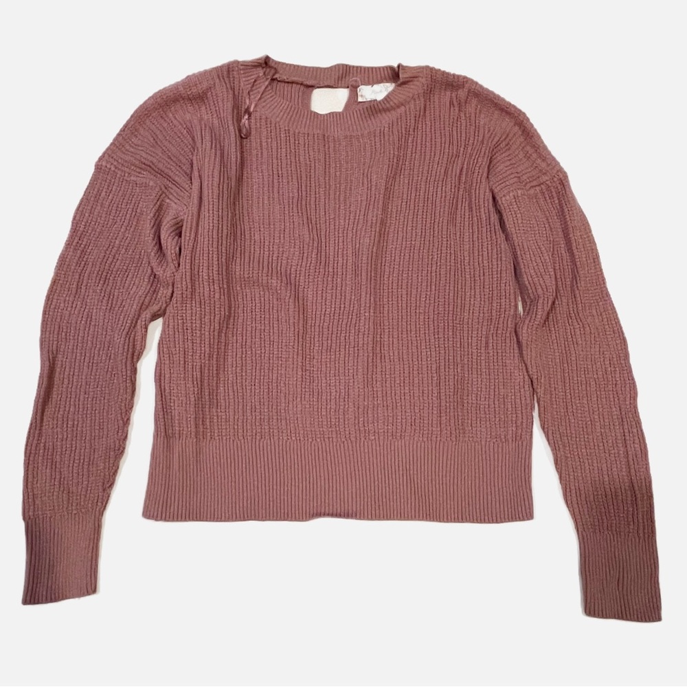 Pink rose sweater with open back